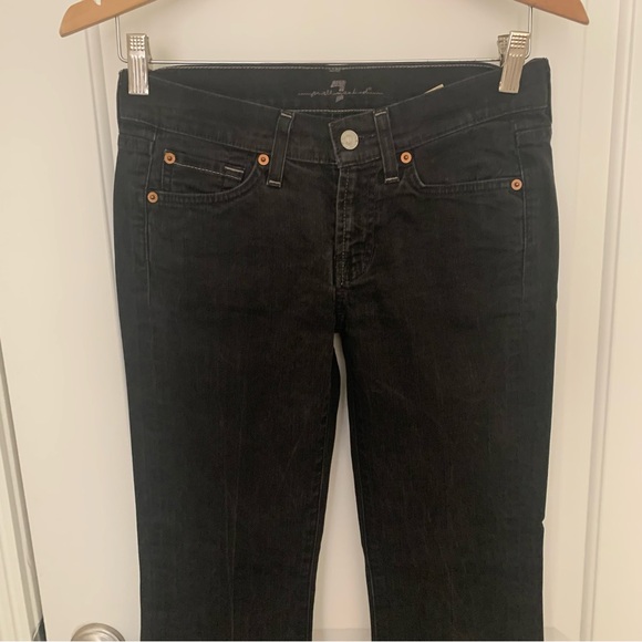7 FOR ALL MANKIND Black Bootcut Jeans Sz 25 - Picture 5 of 9